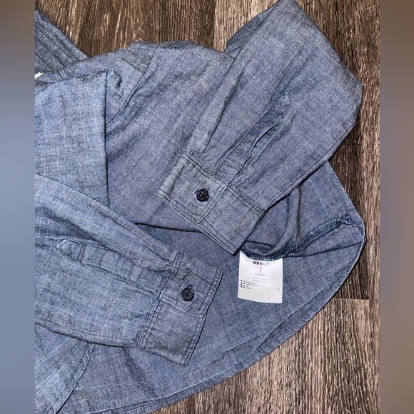 Women's Old Navy Denim Look Button Down Blouse Shirt Long Sleeve Top Size Small - Picture 7 of 9